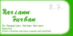 mariann hurban business card